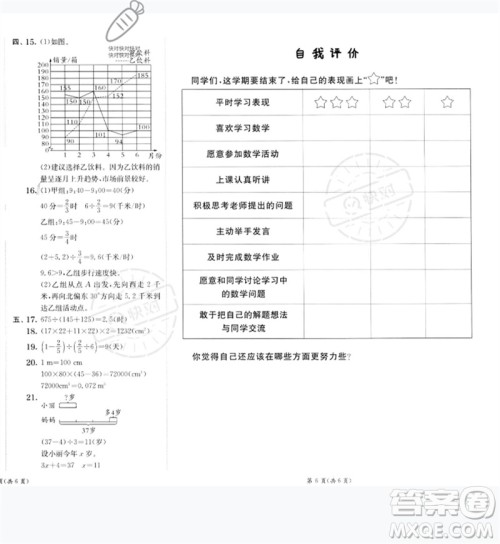 江苏人民出版社2023实验班提优训练五年级数学下册北师大版参考答案