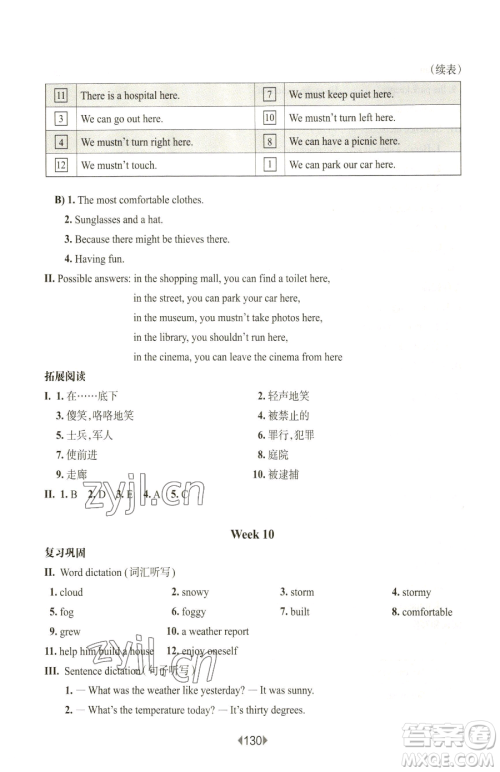 华东师范大学出版社2023华东师大版一课一练五年级下册英语沪教牛津版参考答案