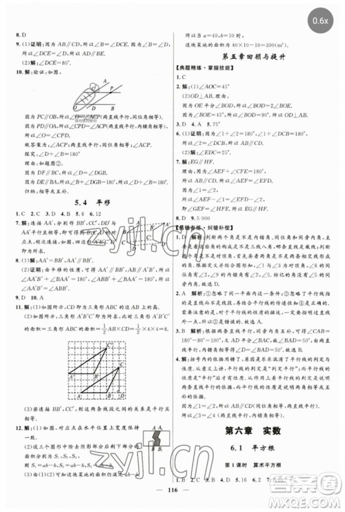 河北少年儿童出版社2023夺冠百分百新导学课时练七年级数学下册人教版参考答案