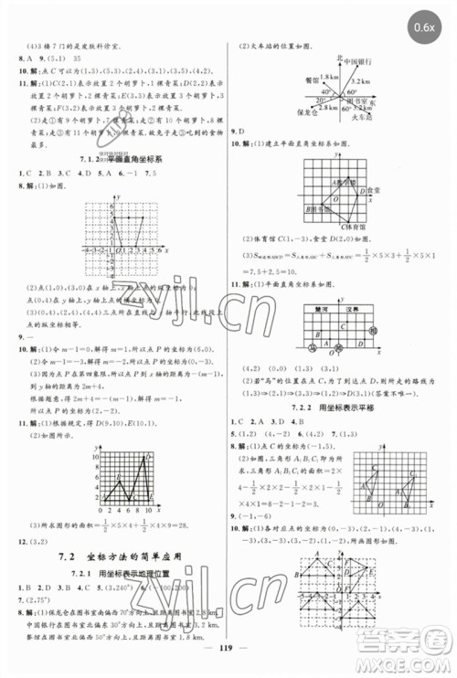 河北少年儿童出版社2023夺冠百分百新导学课时练七年级数学下册人教版参考答案