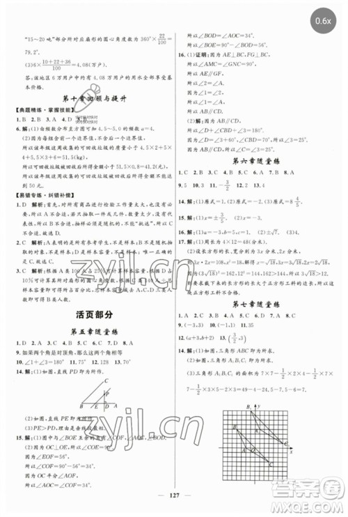 河北少年儿童出版社2023夺冠百分百新导学课时练七年级数学下册人教版参考答案