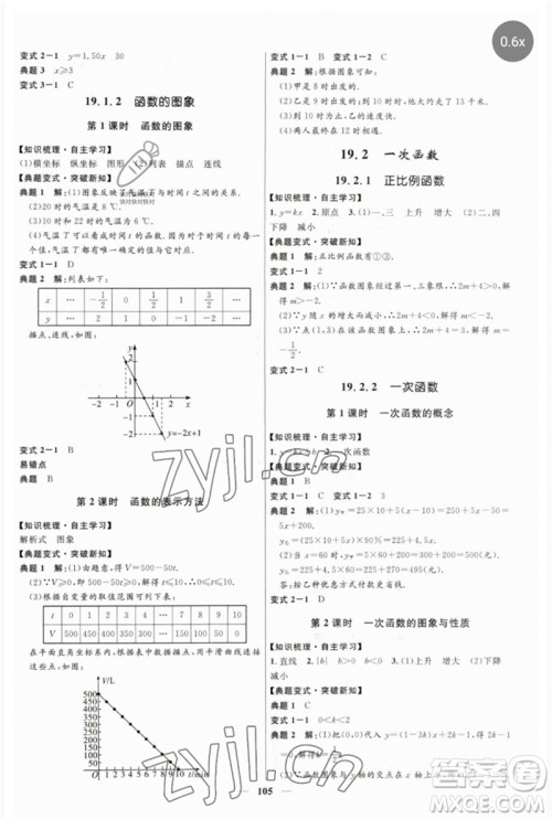 河北少年儿童出版社2023夺冠百分百新导学课时练八年级数学下册人教版参考答案