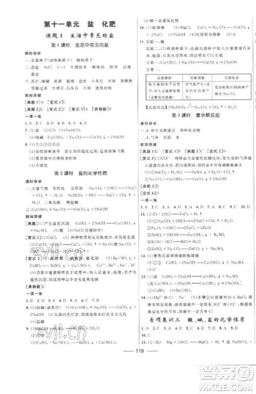 河北少年儿童出版社2023夺冠百分百新导学课时练九年级化学下册人教版参考答案 河北少年儿童出版社2023夺冠百分百新导学课时练九年级化学下册人教版参考答案