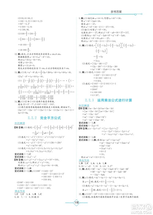 湖南教育出版社2023学法大视野七年级下册数学湘教版参考答案