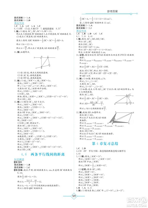 湖南教育出版社2023学法大视野七年级下册数学湘教版参考答案