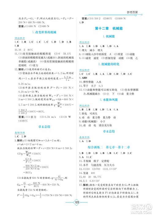 湖南教育出版社2023学法大视野八年级下册物理教育科学版参考答案