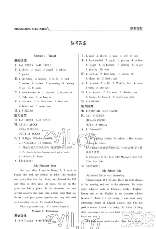 南方出版社2023新课程学习指导九年级英语下册外研版参考答案