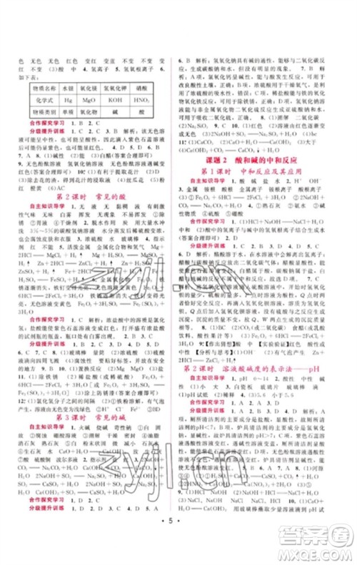 广西师范大学出版社2023新课程学习辅导九年级化学下册人教版参考答案