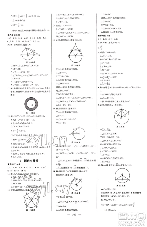 延边大学出版社2023细解巧练九年级下册数学鲁教版五四制参考答案