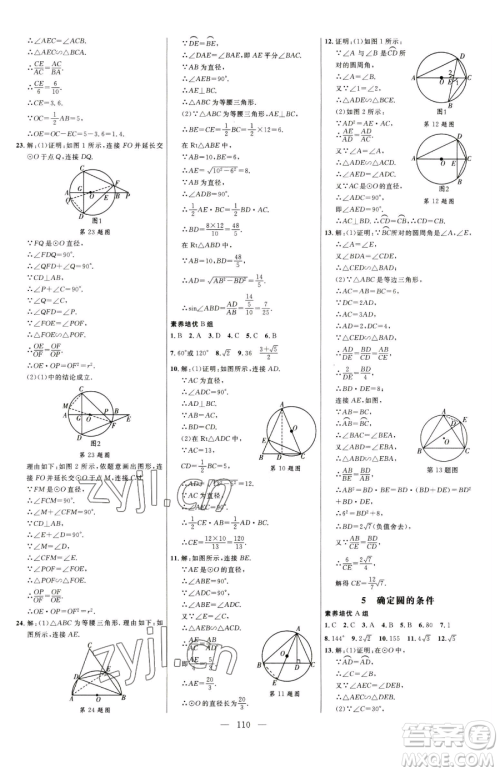 延边大学出版社2023细解巧练九年级下册数学鲁教版五四制参考答案