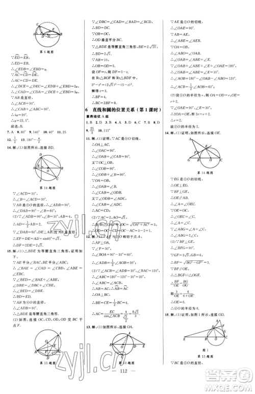 延边大学出版社2023细解巧练九年级下册数学鲁教版五四制参考答案