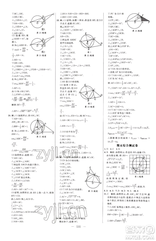 延边大学出版社2023细解巧练九年级下册数学鲁教版五四制参考答案