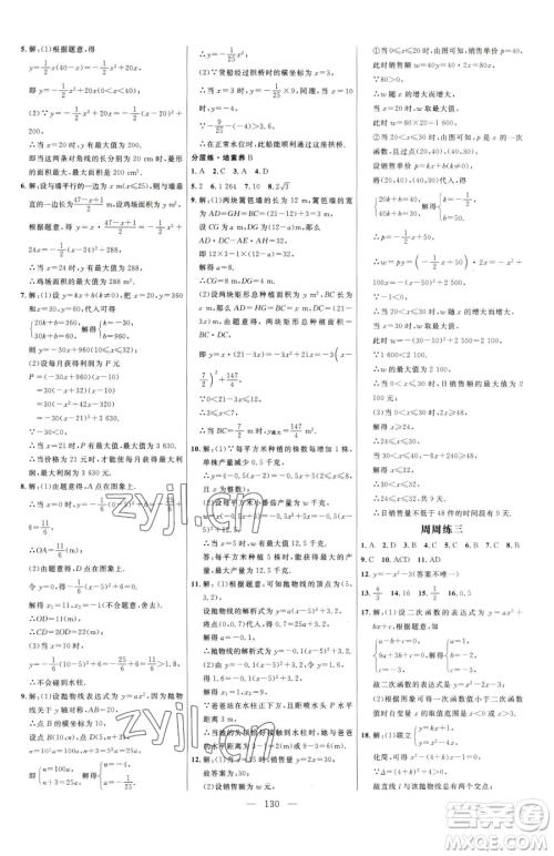延边大学出版社2023细解巧练九年级下册数学青岛版参考答案