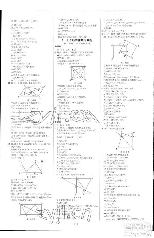 延边大学出版社2023细解巧练八年级下册数学鲁教版五四制参考答案