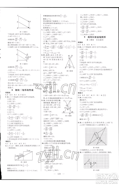 延边大学出版社2023细解巧练八年级下册数学鲁教版五四制参考答案