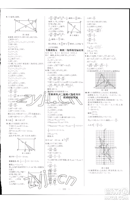 延边大学出版社2023细解巧练八年级下册数学鲁教版五四制参考答案