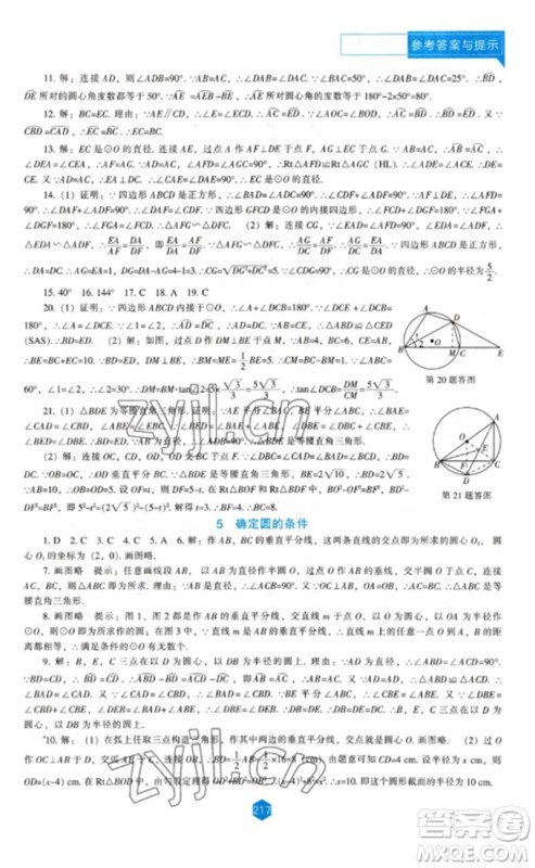 辽海出版社2023新课程数学能力培养九年级下册北师大版参考答案 辽海出版社2023新课程数学能力培养九年级下册北师大版参考答案