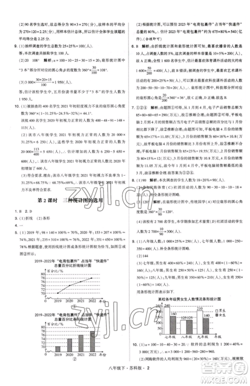 甘肃少年儿童出版社2023经纶学典学霸题中题八年级下册数学苏科版参考答案