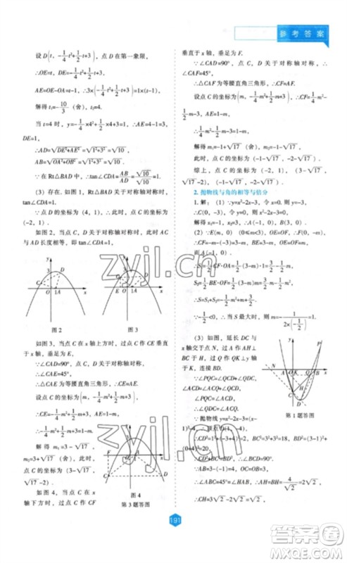 辽海出版社2023新课程数学能力培养九年级下册人教版参考答案