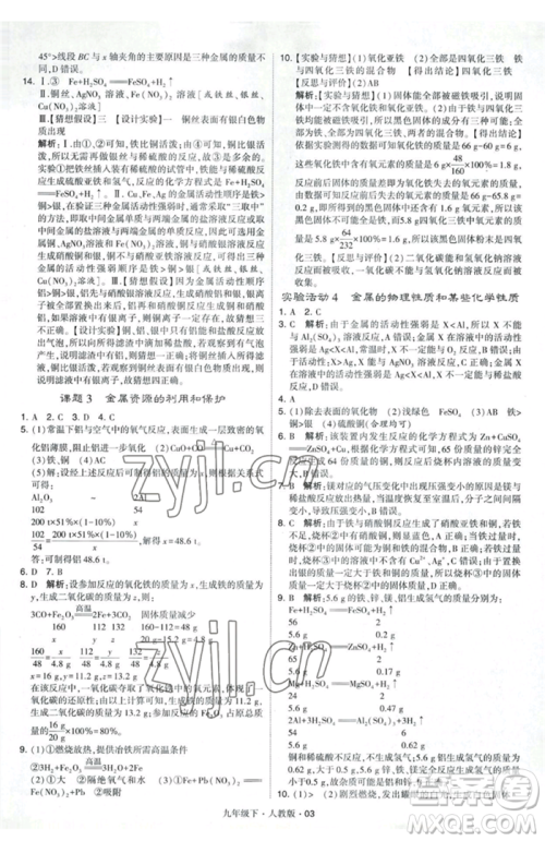 甘肃少年儿童出版社2023经纶学典学霸题中题九年级下册化学人教版参考答案