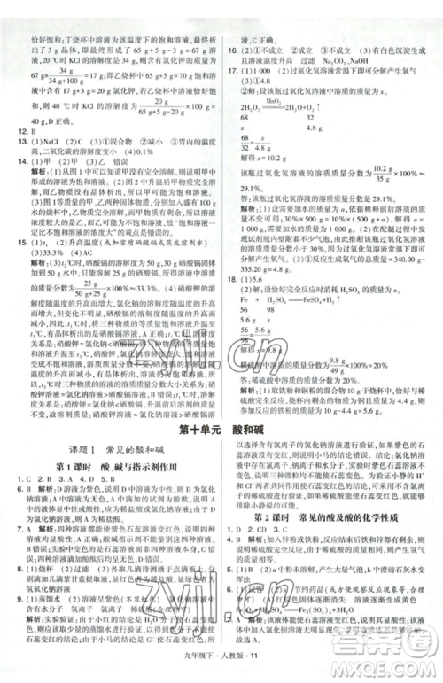 甘肃少年儿童出版社2023经纶学典学霸题中题九年级下册化学人教版参考答案