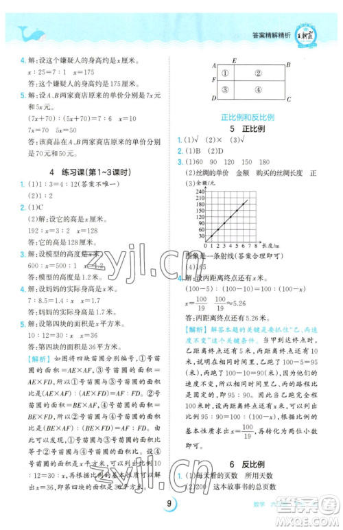 江西人民出版社2023王朝霞德才兼备作业创新设计六年级下册数学人教版参考答案