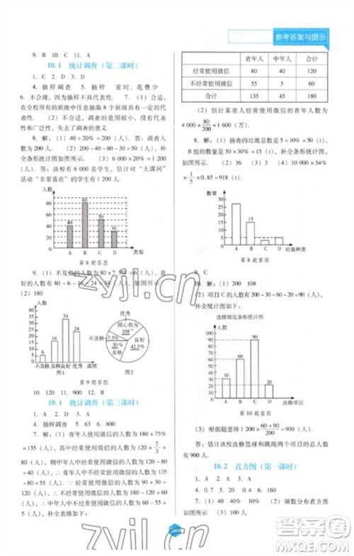 辽海出版社2023新课程数学能力培养七年级下册人教版D版大连专用参考答案