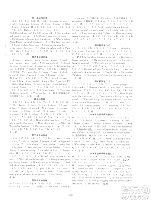 合肥工业大学出版社2023赢在课堂课时作业六年级下册英语人教版参考答案