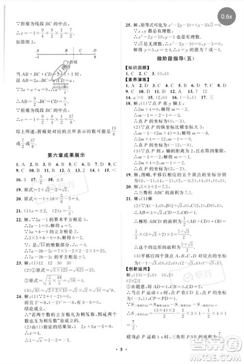 山东教育出版社2023初中同步练习册分层卷七年级数学下册人教版参考答案