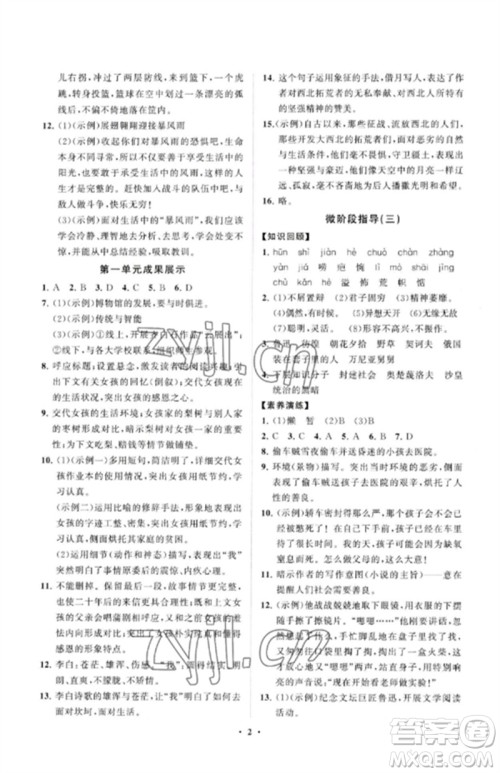 山东教育出版社2023初中同步练习册分层卷九年级语文下册人教版参考答案 山东教育出版社2023初中同步练习册分层卷九年级语文下册人教版参考答案