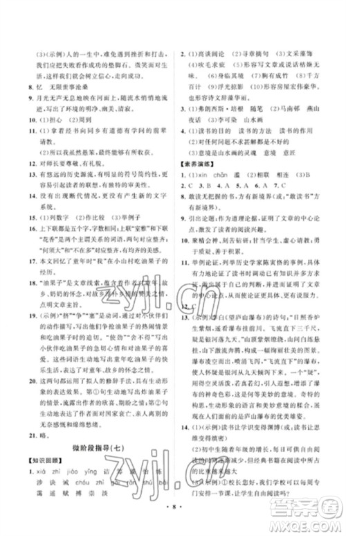 山东教育出版社2023初中同步练习册分层卷九年级语文下册人教版参考答案 山东教育出版社2023初中同步练习册分层卷九年级语文下册人教版参考答案