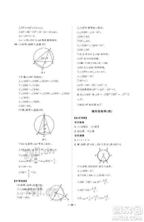 山东教育出版社2023初中同步练习册分层卷九年级数学下册鲁教版五四制参考答案 山东教育出版社2023初中同步练习册分层卷九年级数学下册鲁教版五四制参考答案