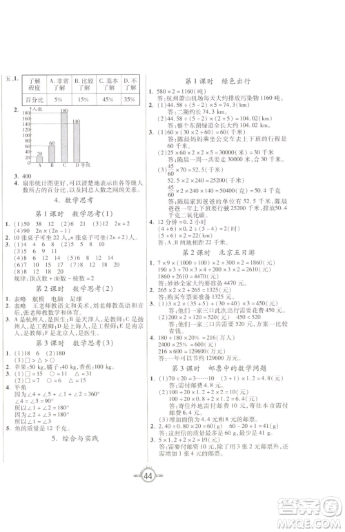 西安出版社2023创新课课练作业本六年级下册数学人教版参考答案 西安出版社2023创新课课练作业本六年级下册数学人教版参考答案