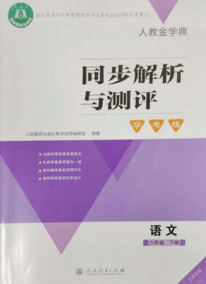 人民教育出版社2023人教金学典同步解析与测评学考练六年级语文下册人教版江苏专版参考答案