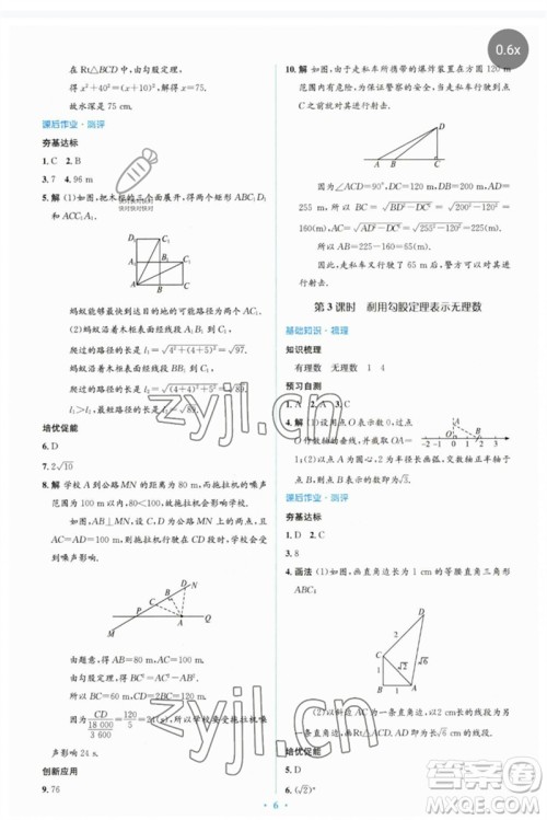 人民教育出版社2023人教金学典同步解析与测评学考练八年级数学下册人教版参考答案