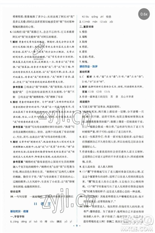 人民教育出版社2023人教金学典同步解析与测评学考练七年级语文下册人教版参考答案 人民教育出版社2023人教金学典同步解析与测评学考练七年级语文下册人教版参考答案