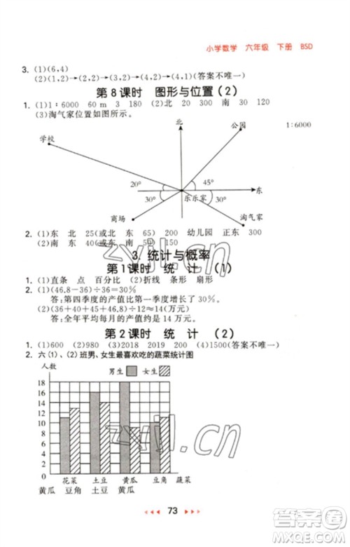 首都师范大学出版社2023年春53随堂测六年级数学下册北师大版参考答案