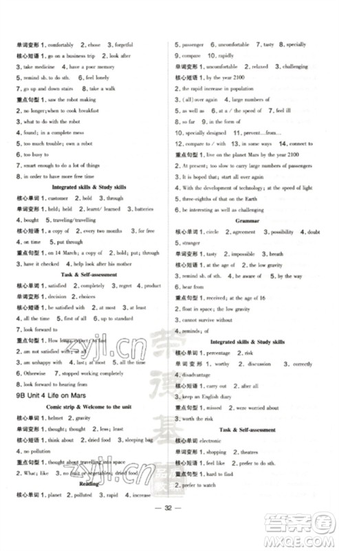 吉林教育出版社2023点拨训练九年级英语全册译林版安徽专版参考答案 吉林教育出版社2023点拨训练九年级英语全册译林版安徽专版参考答案