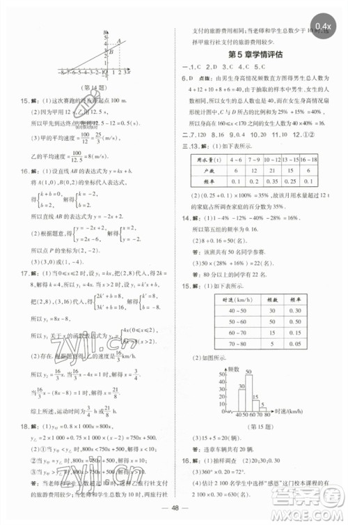 山西教育出版社2023点拨训练八年级数学下册湘教版参考答案 山西教育出版社2023点拨训练八年级数学下册湘教版参考答案