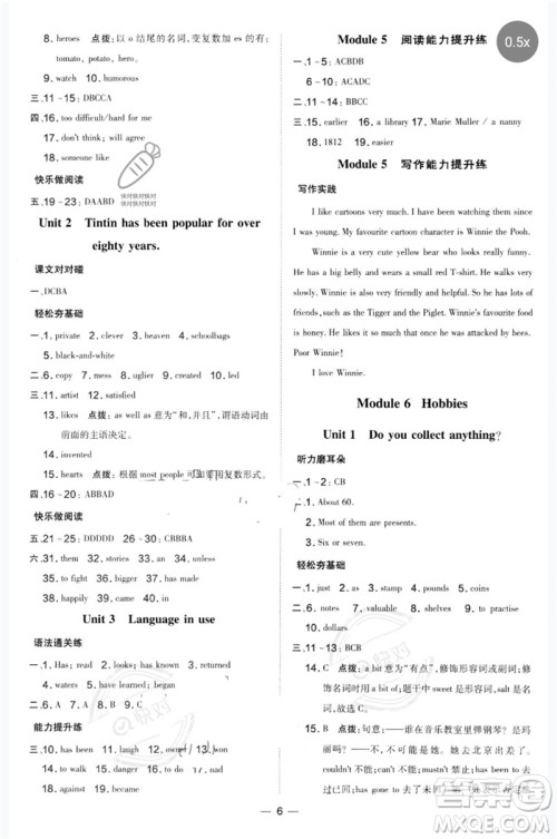 山西教育出版社2023点拨训练八年级英语下册外研版参考答案 山西教育出版社2023点拨训练八年级英语下册外研版参考答案