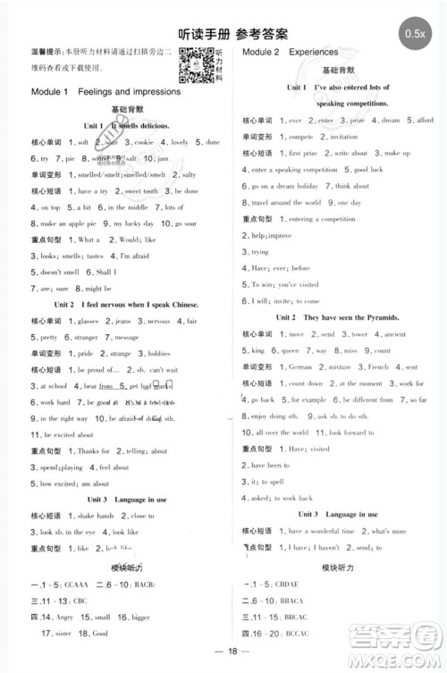 山西教育出版社2023点拨训练八年级英语下册外研版参考答案