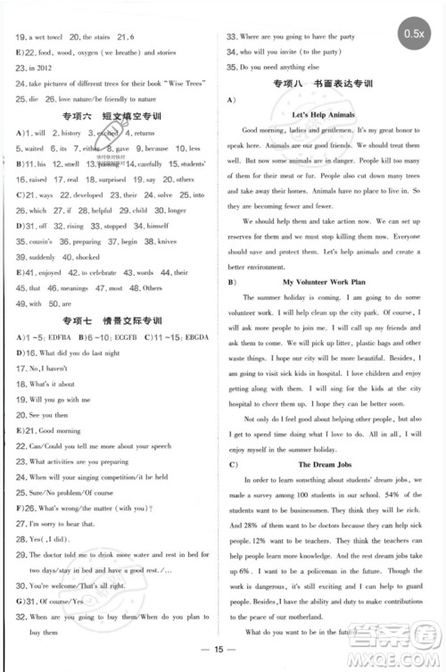 山西教育出版社2023点拨训练八年级英语下册沪教版参考答案 山西教育出版社2023点拨训练八年级英语下册沪教版参考答案