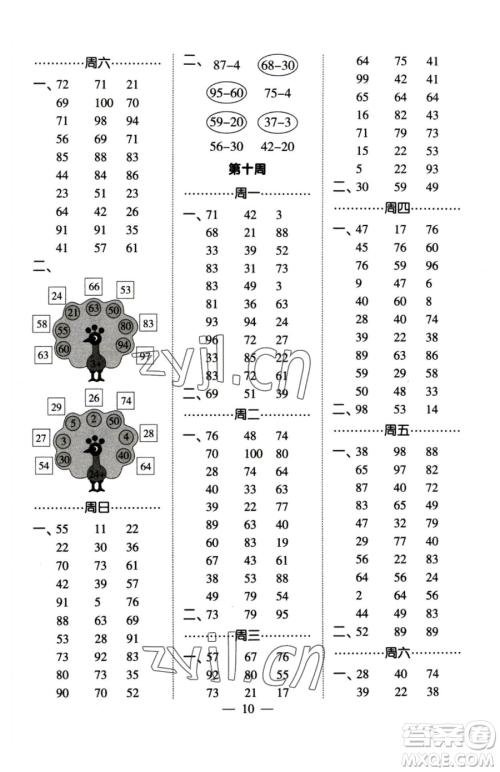宁夏人民教育出版社2023经纶学典口算达人一年级下册数学苏教版参考答案 宁夏人民教育出版社2023经纶学典口算达人一年级下册数学苏教版参考答案