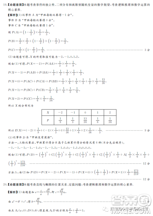 湘豫名校联考2023年4月高三第二次模拟考试理科数学试卷答案 湘豫名校联考2023年4月高三第二次模拟考试理科数学试卷答案