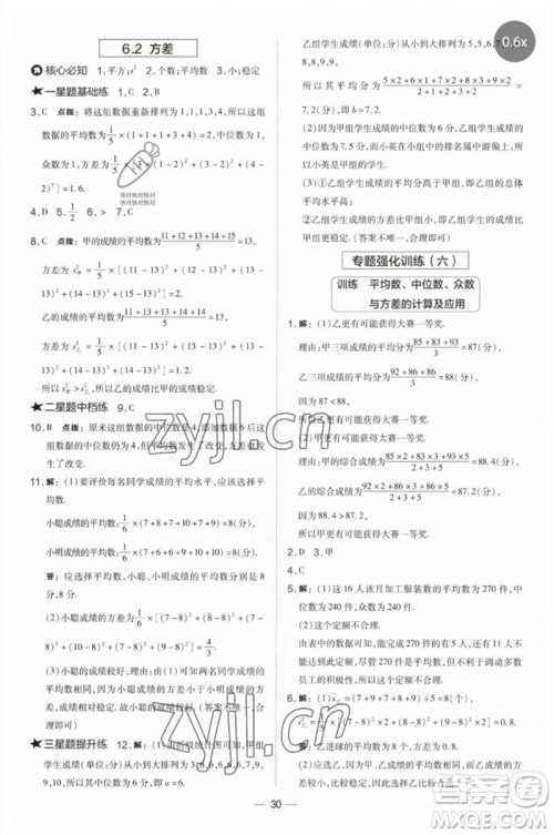 山西教育出版社2023点拨训练七年级数学下册湘教版参考答案