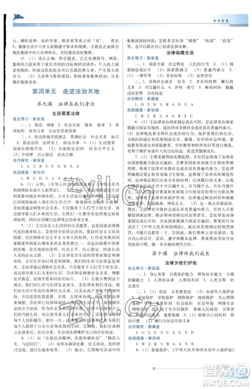 广东教育出版社2023南方新课堂金牌学案七年级下册道德与法治人教版参考答案