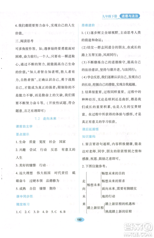 黑龙江教育出版社2023资源与评价九年级下册道德与法治人教版参考答案 黑龙江教育出版社2023资源与评价九年级下册道德与法治人教版参考答案