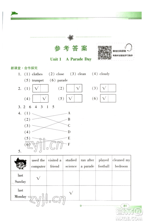 广东教育出版社2023南方新课堂金牌学案六年级下册英语粤教人民版参考答案 广东教育出版社2023南方新课堂金牌学案六年级下册英语粤教人民版参考答案