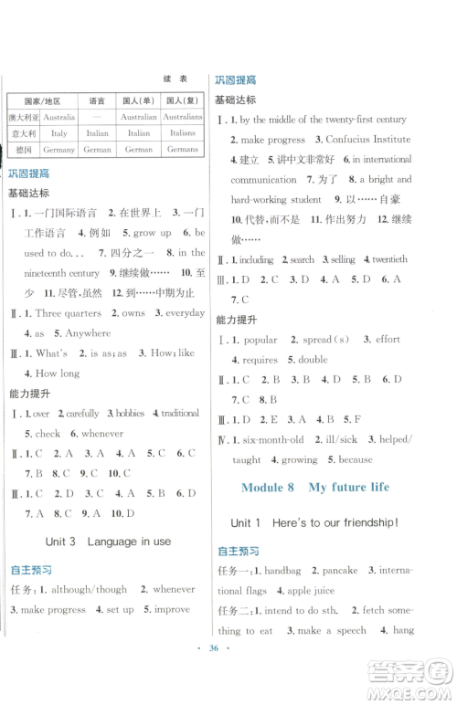 广东教育出版社2023南方新课堂金牌学案九年级下册英语外研版参考答案 广东教育出版社2023南方新课堂金牌学案九年级下册英语外研版参考答案