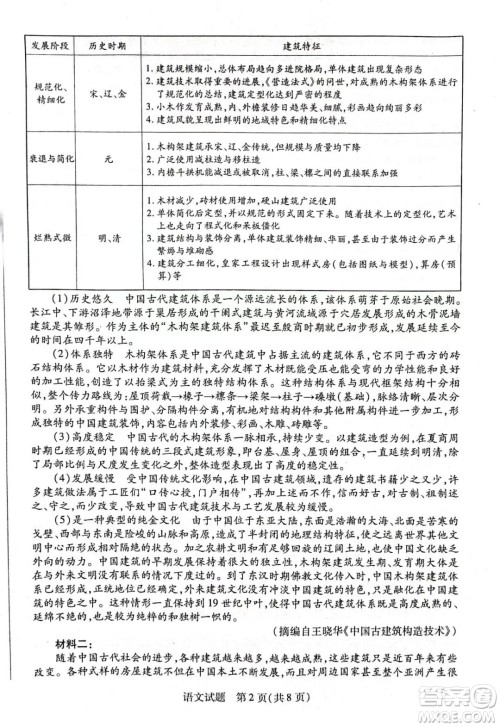 天一大联考2022-2023高一年级下学期期中考试语文试卷答案 天一大联考2022-2023高一年级下学期期中考试语文试卷答案